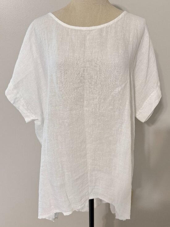 Terzo Millennio Tops - TERZO MILLENNIO Made in Italy White Linen Top 1X NWT